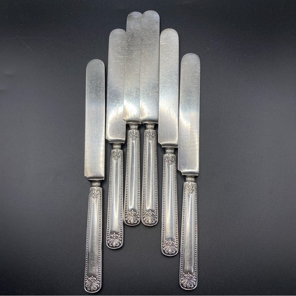 1835 R. WALLACE Set of 6 Knives Vintage Silver Plated 12 DWT - Picture 8 of 8